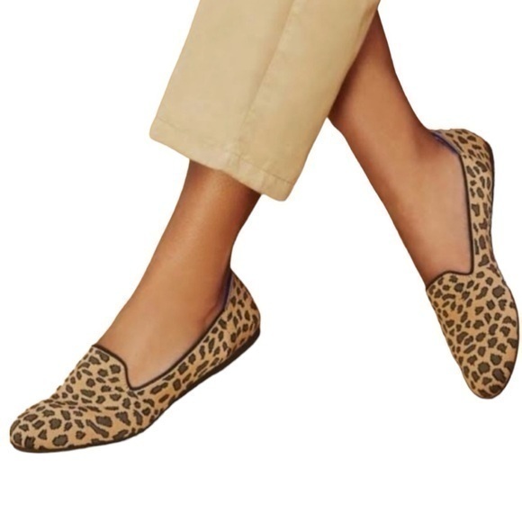 Rothy’s The Loafer Mocha Spot‎ Leopard Cheetah Animal Print Flats Loafers Size 8 - Picture 1 of 13